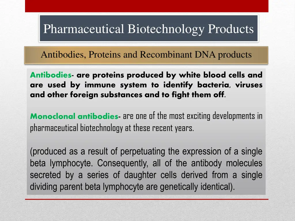 pharmaceutical biotechnology products