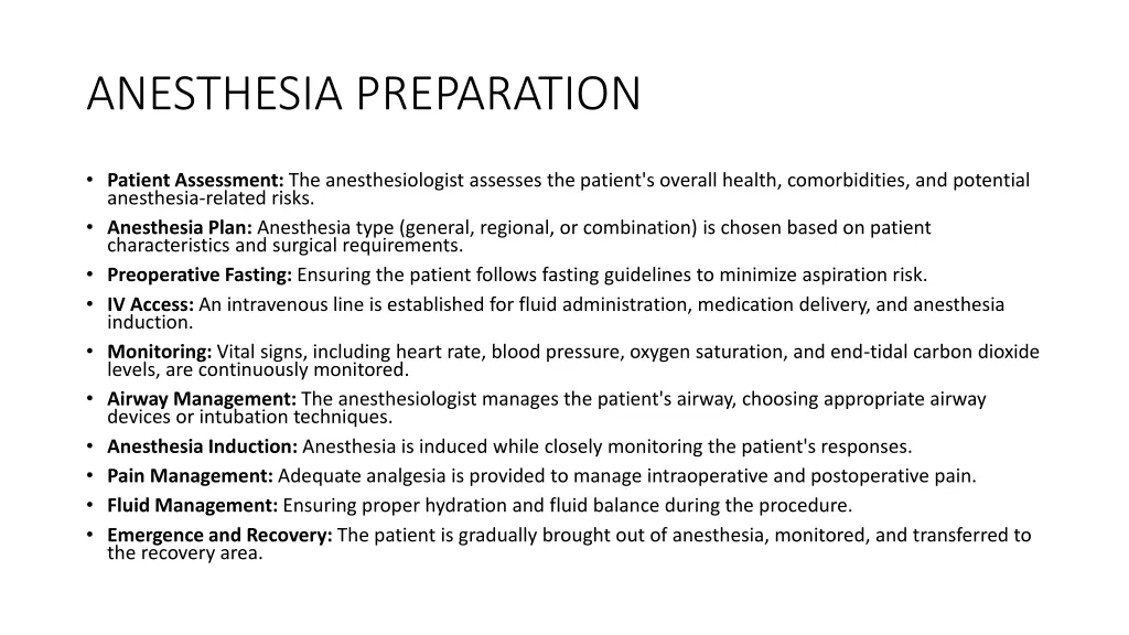 anesthesia preparation 1