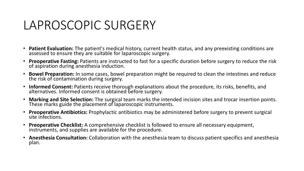 laproscopic surgery