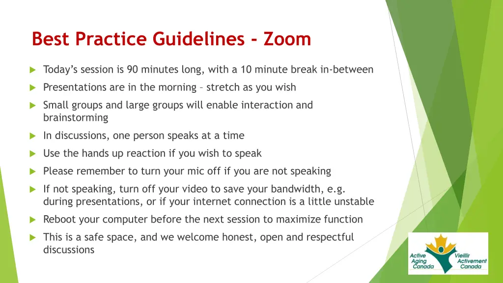 best practice guidelines zoom