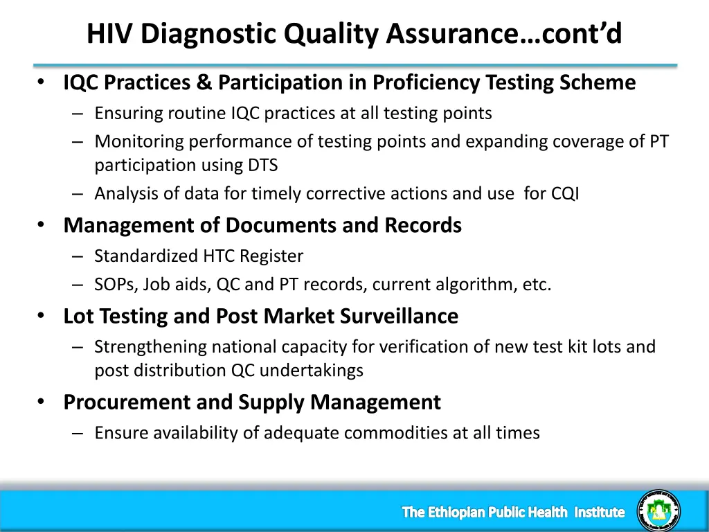 hiv diagnostic quality assurance cont d