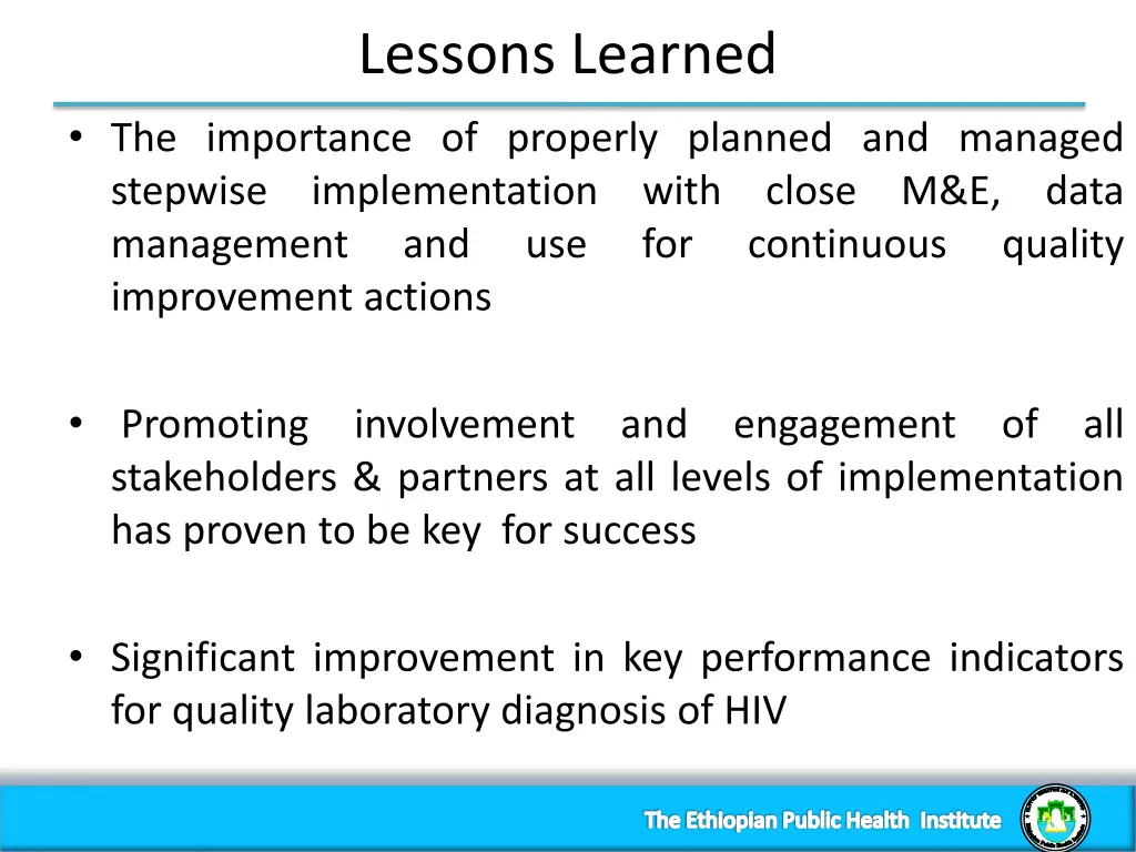 lessons learned