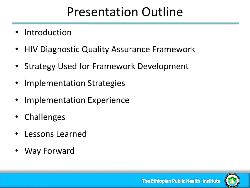 presentation outline