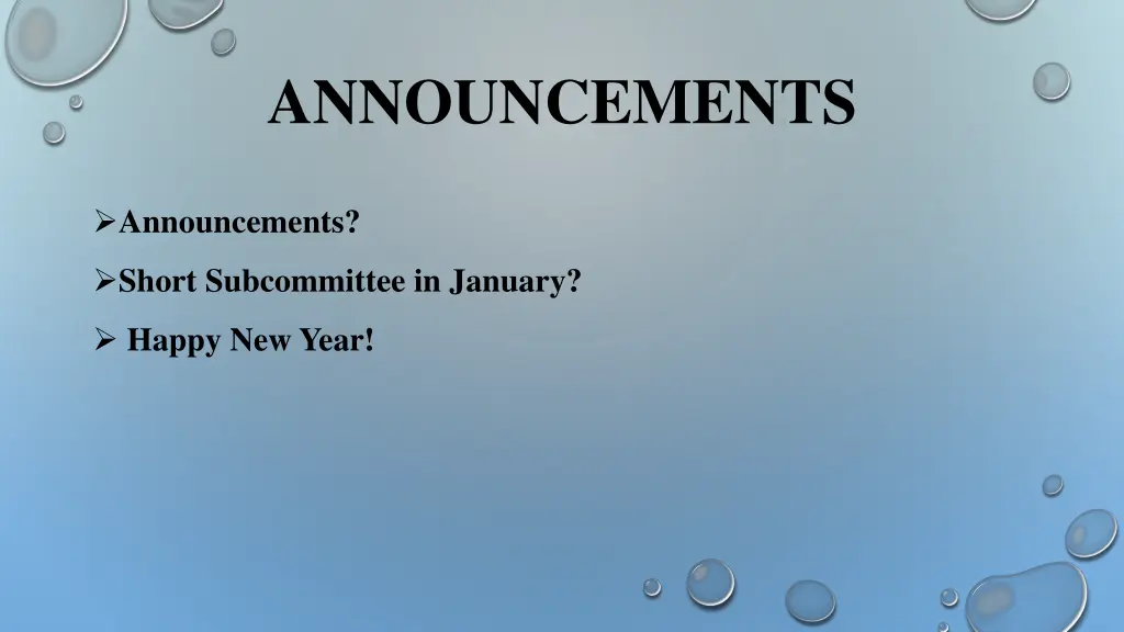 announcements