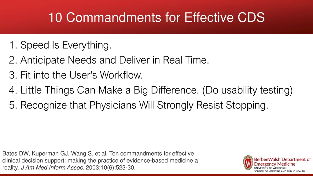 10 commandments for effective cds