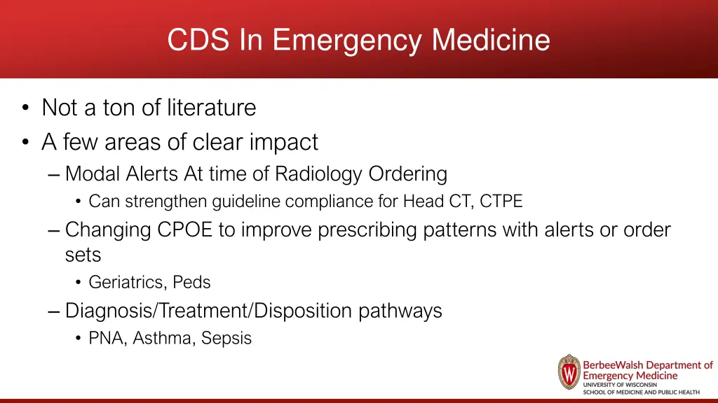 cds in emergency medicine