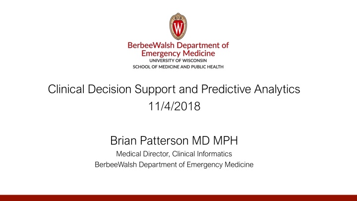 clinical decision support and predictive