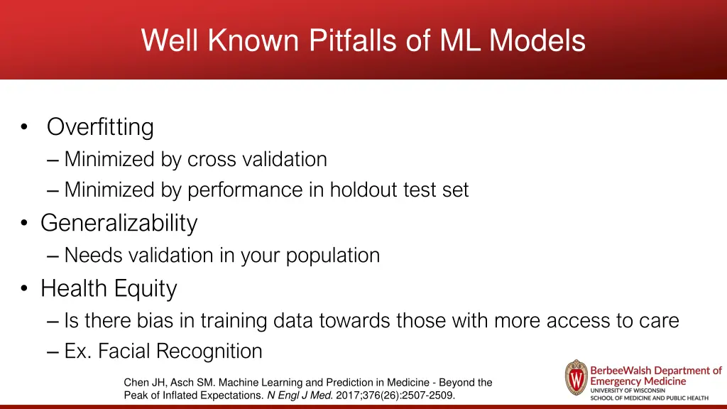 well known pitfalls of ml models