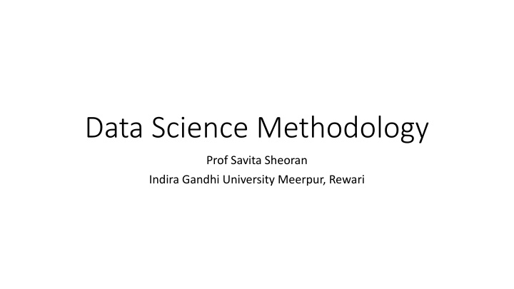 data science methodology