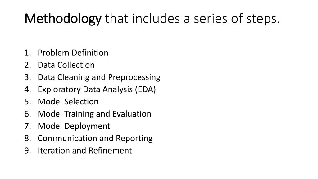 m methodology ethodology that includes a series