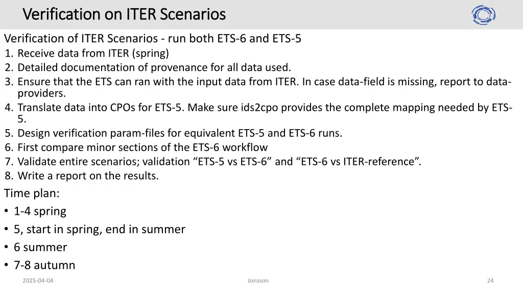 verification on iter scenarios verification 1