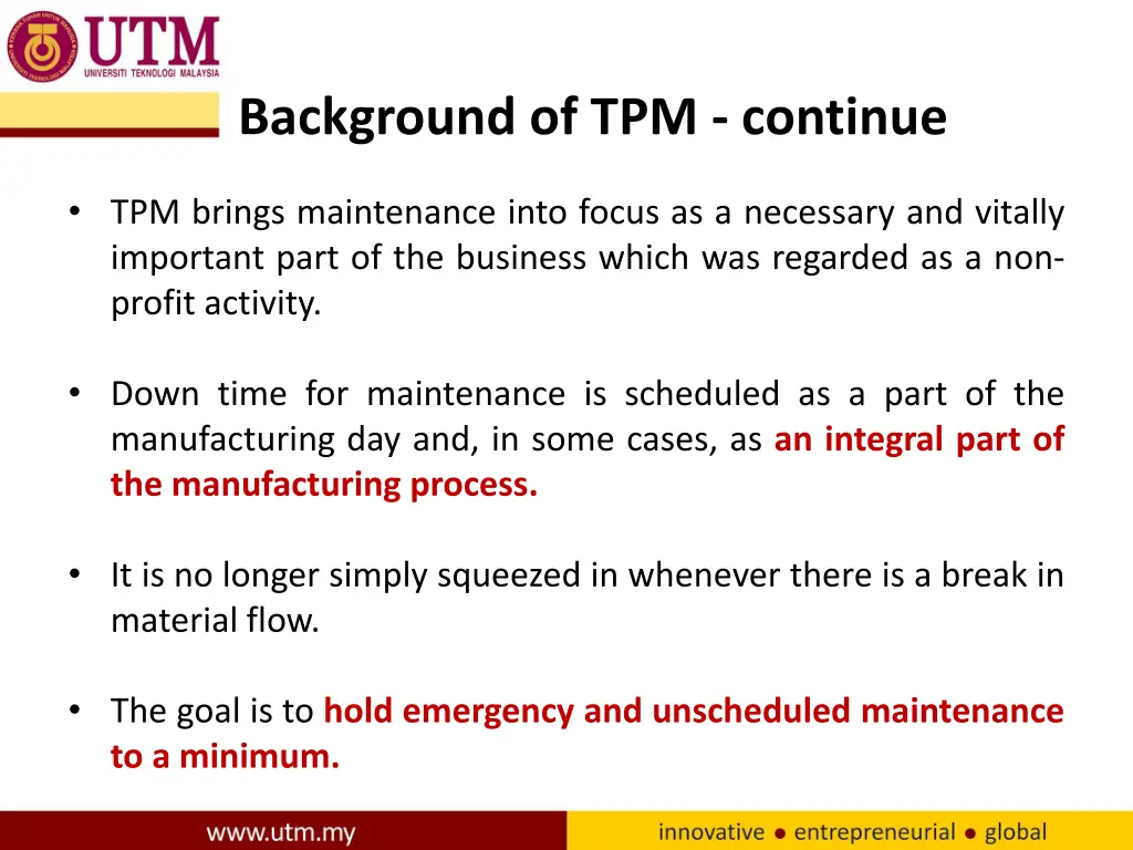 background of tpm continue