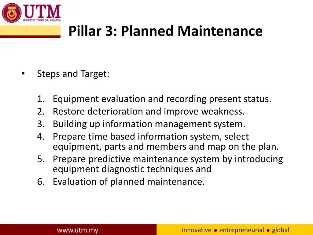 pillar 3 planned maintenance 1