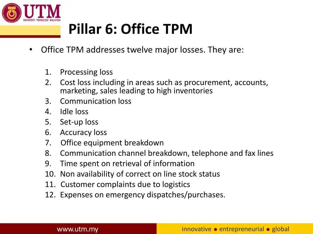 pillar 6 office tpm 1