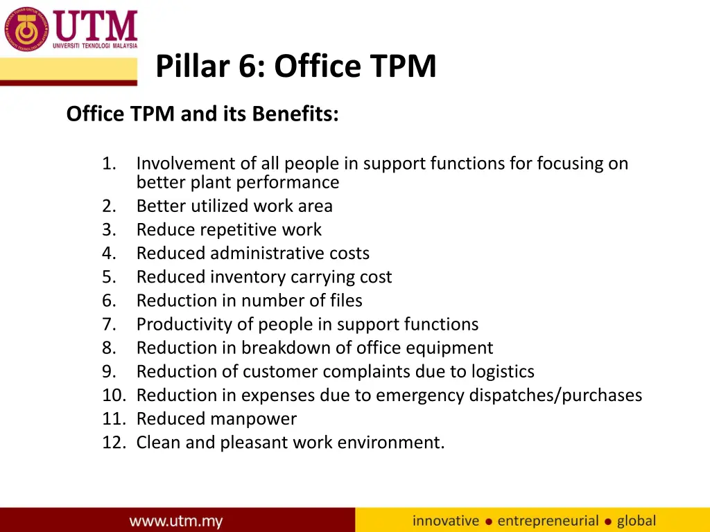pillar 6 office tpm 2