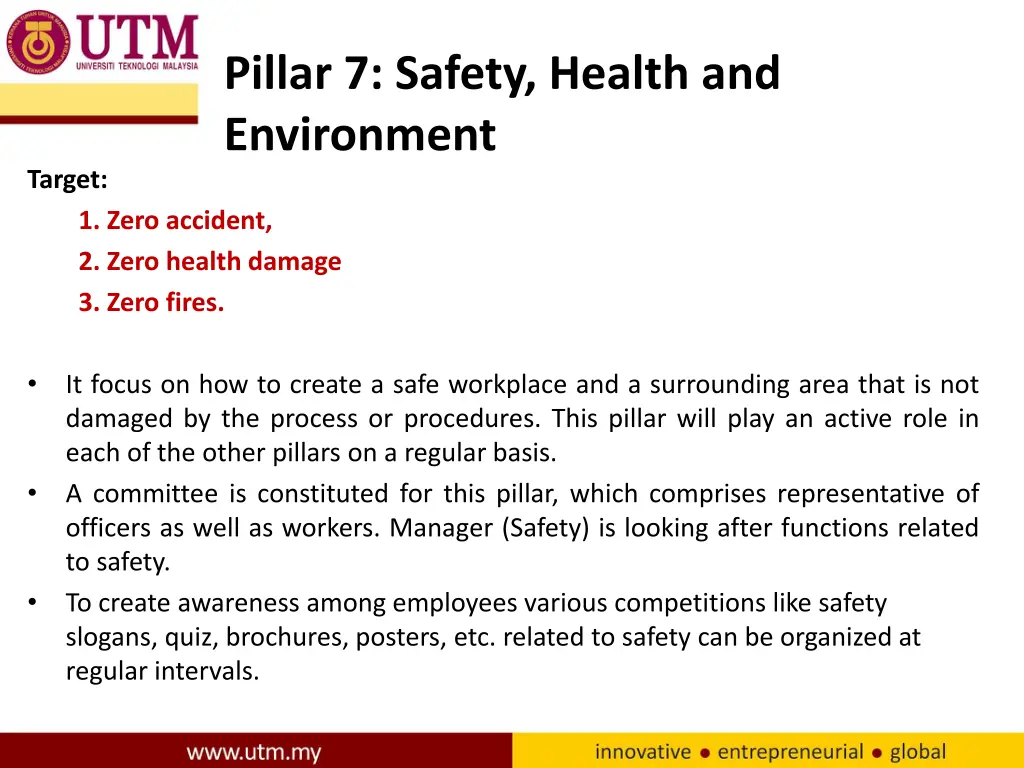 pillar 7 safety health and environment