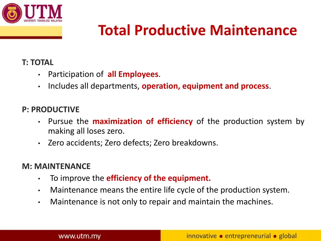 total productive maintenance