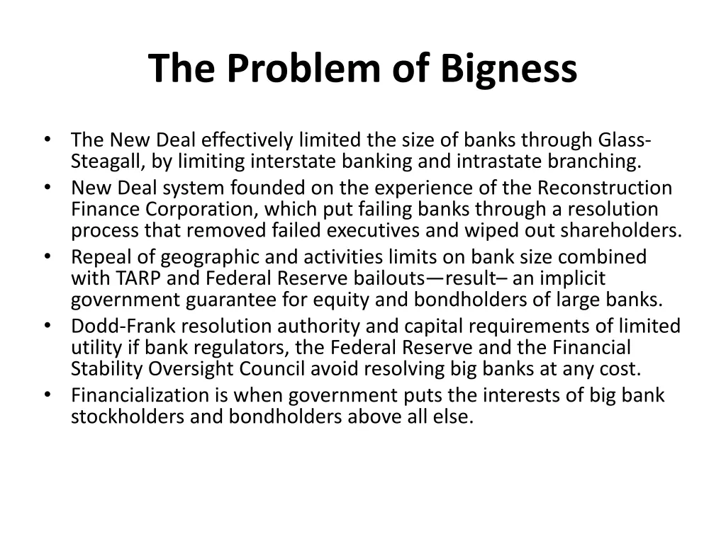 the problem of bigness