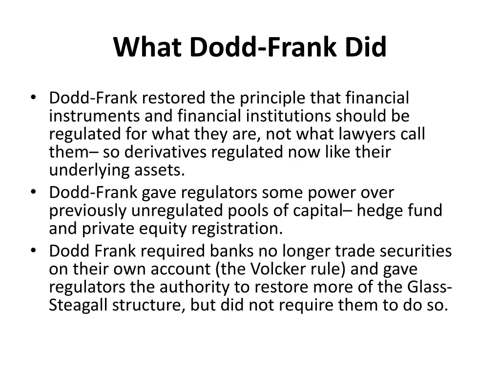 what dodd frank did