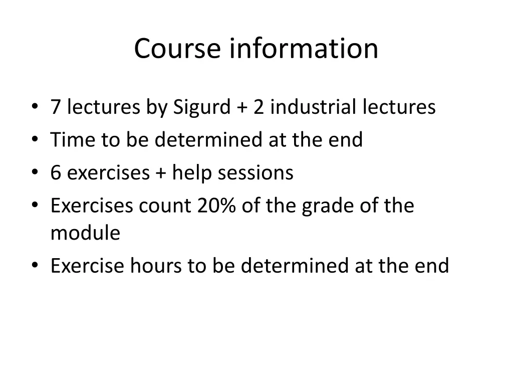 course information