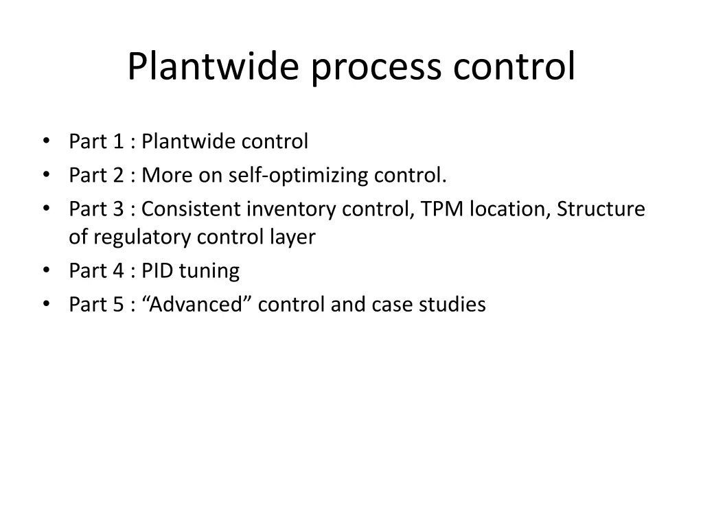 plantwide process control