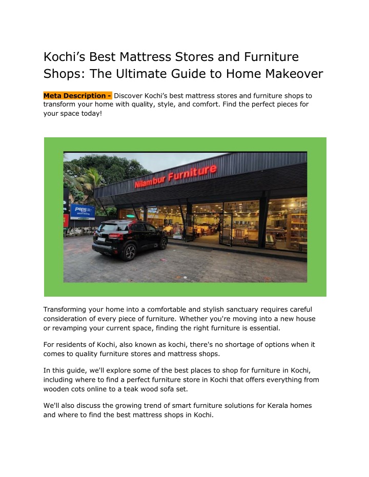 kochi s best mattress stores and furniture shops