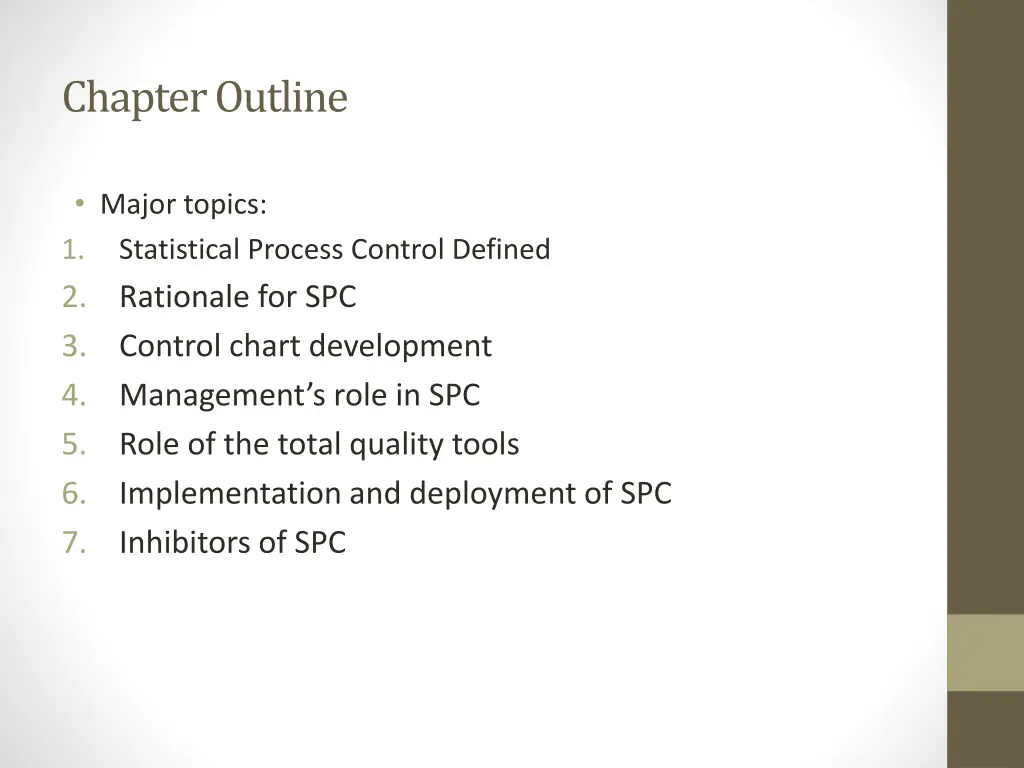 chapter outline