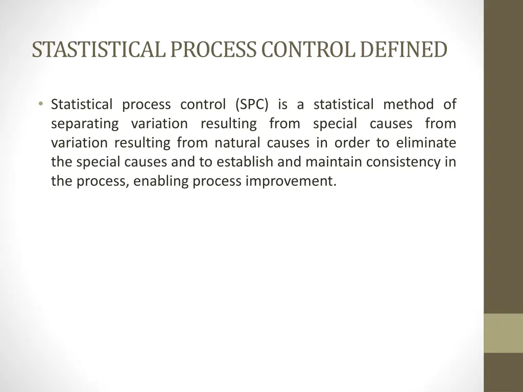 stastistical process control defined