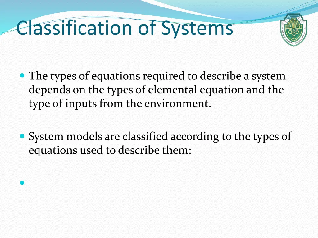 classification of systems