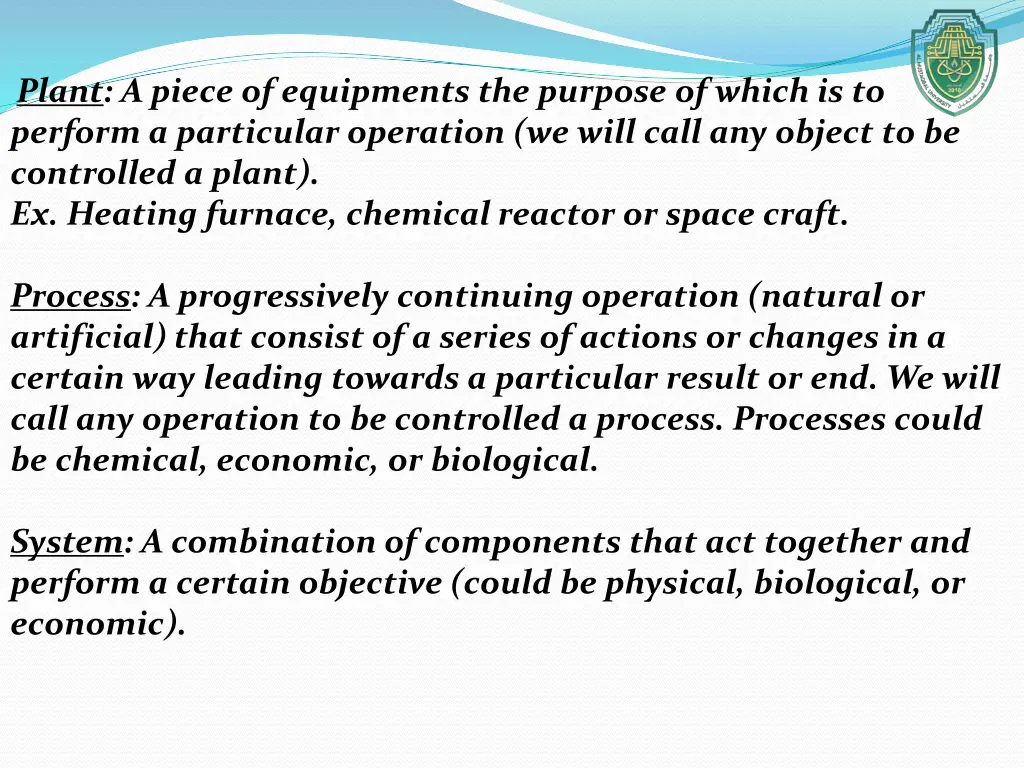 plant a piece of equipments the purpose of which