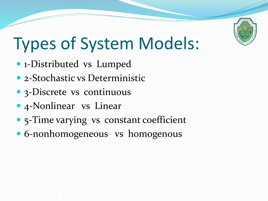 types of system models
