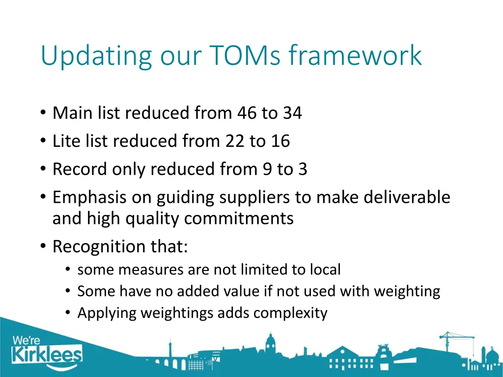 updating our toms framework