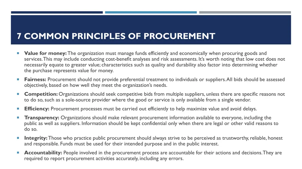 7 common principles of procurement