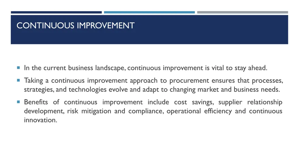 continuous improvement
