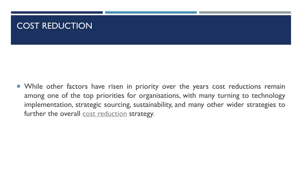 cost reduction