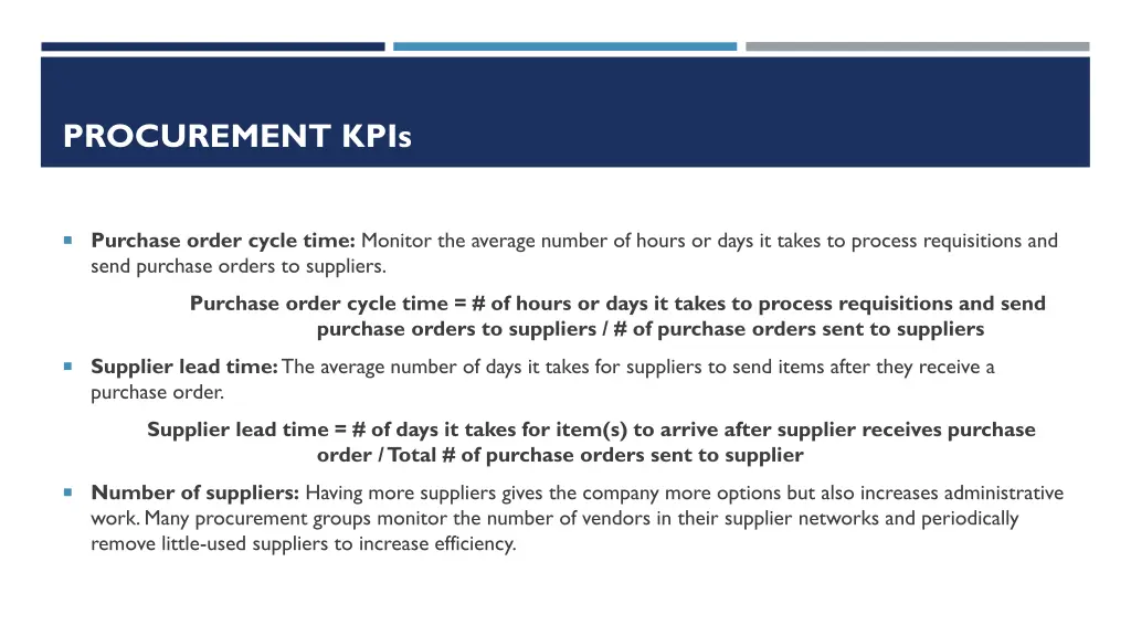 procurement kpis