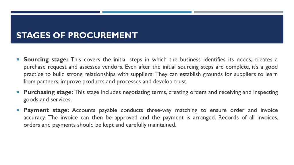 stages of procurement