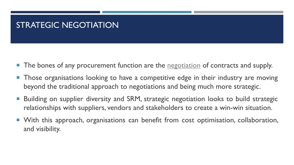 strategic negotiation