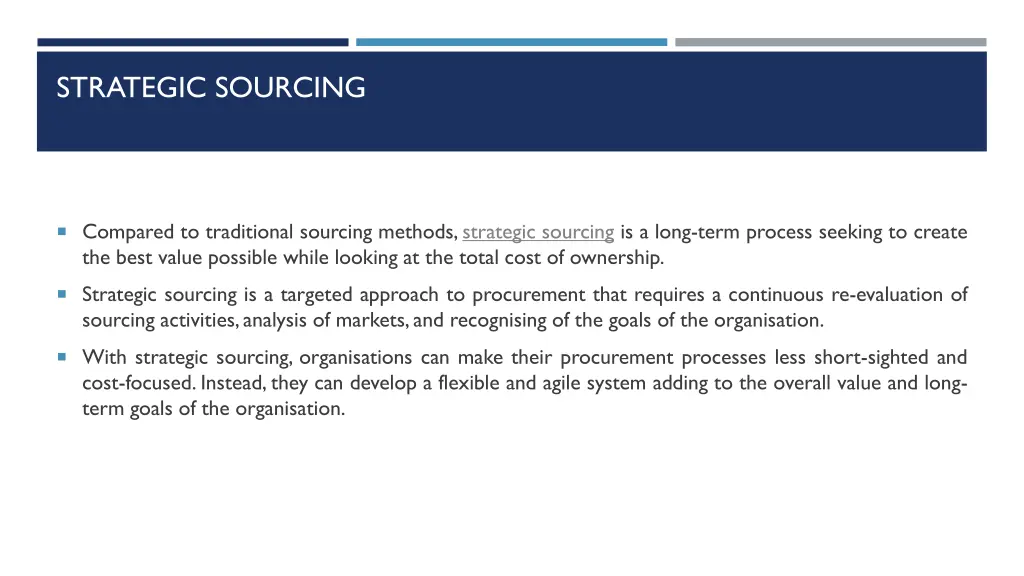 strategic sourcing