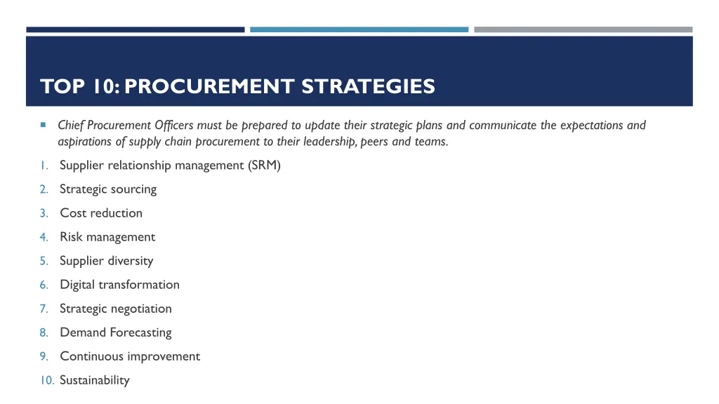 top 10 procurement strategies