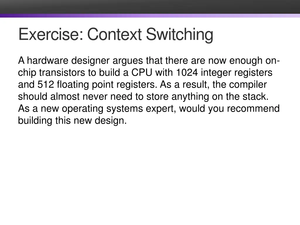 exercise context switching
