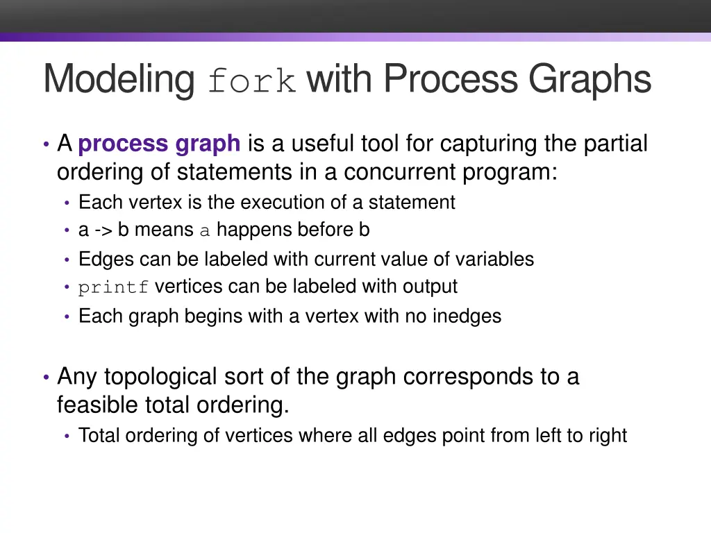 modeling fork with process graphs