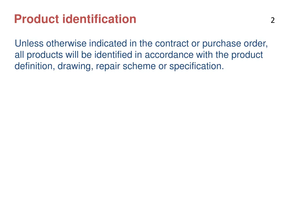 product identification
