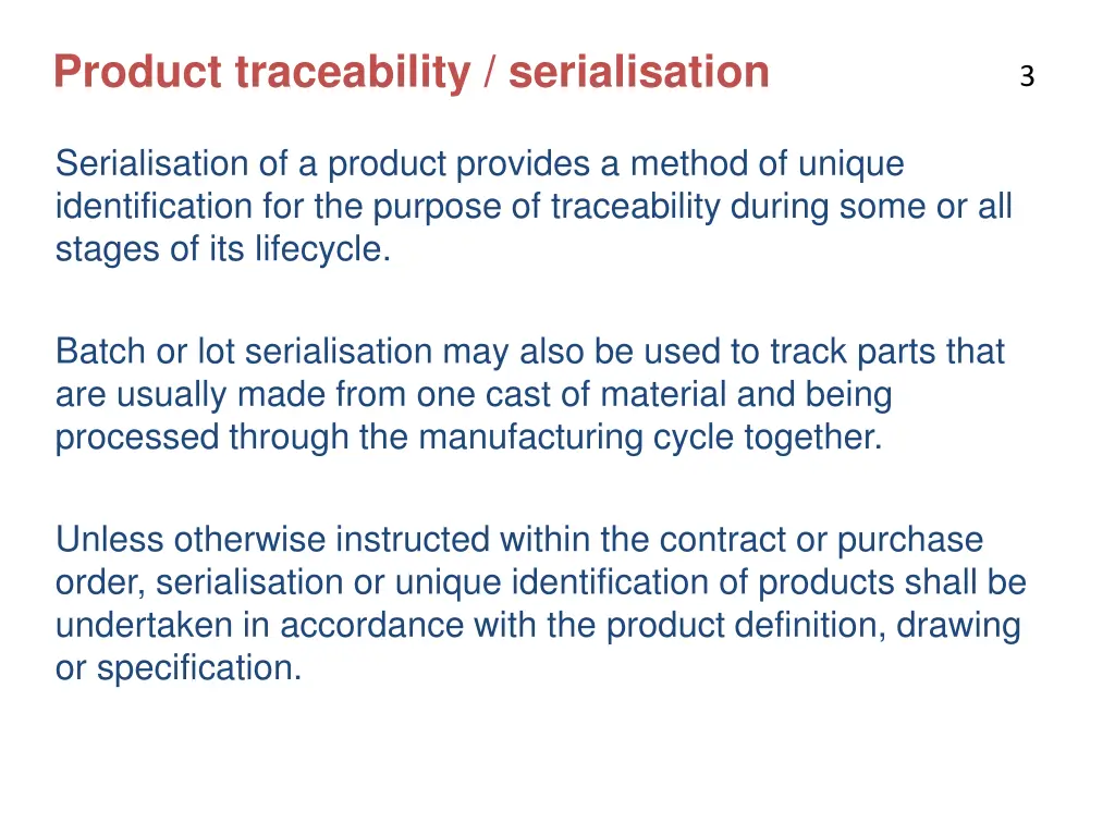 product traceability serialisation
