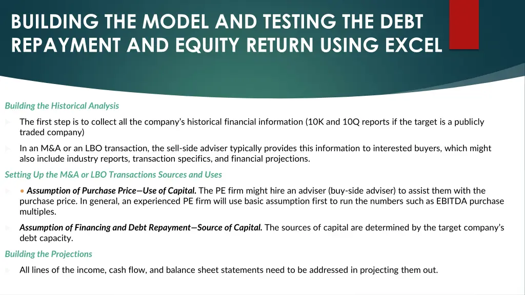 building the model and testing the debt repayment
