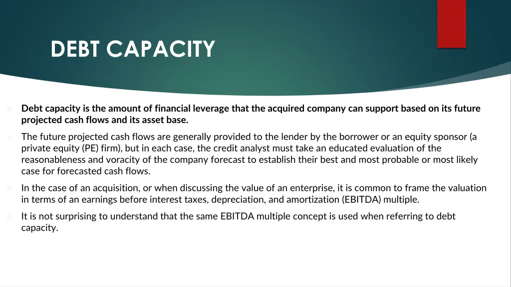 debt capacity