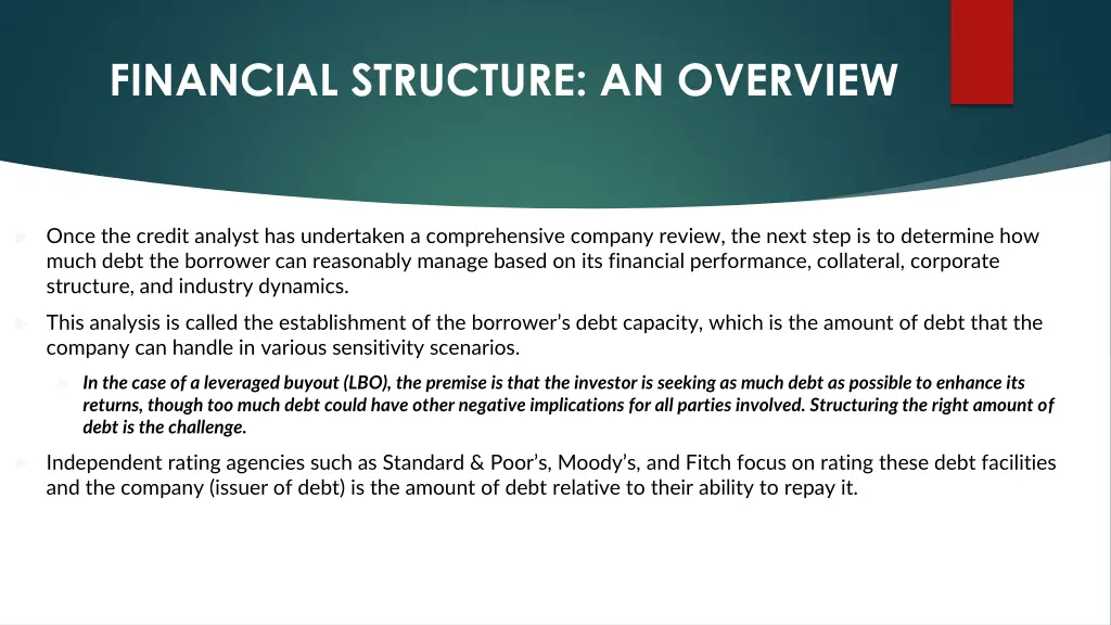financial structure an overview 1