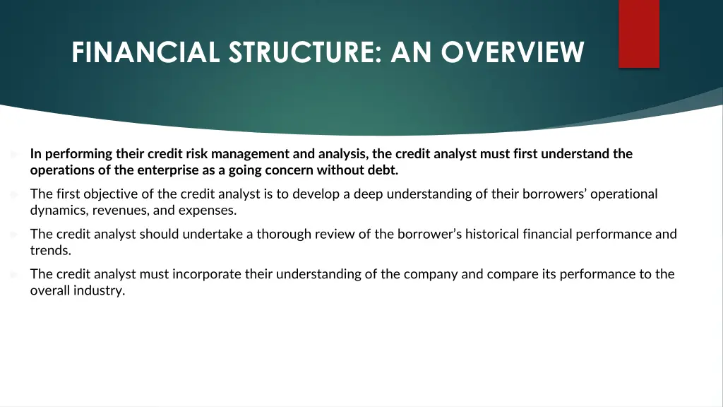 financial structure an overview