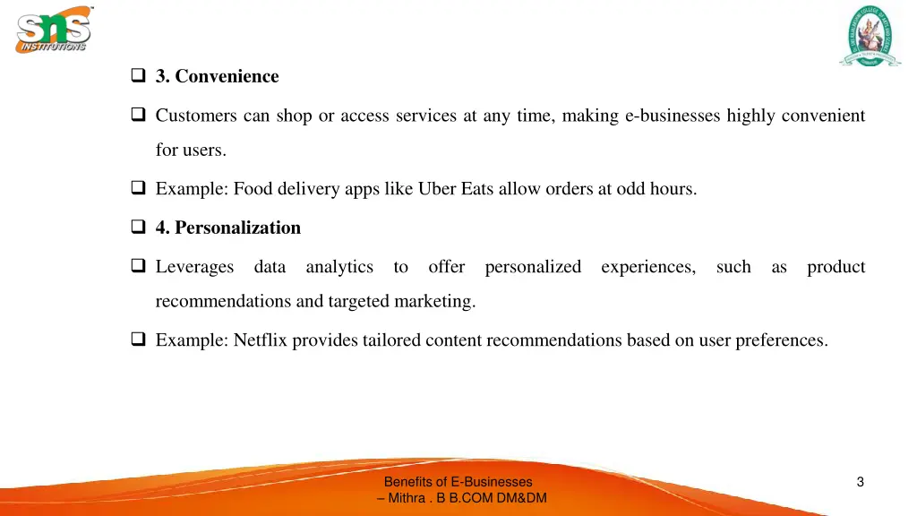 3 convenience
