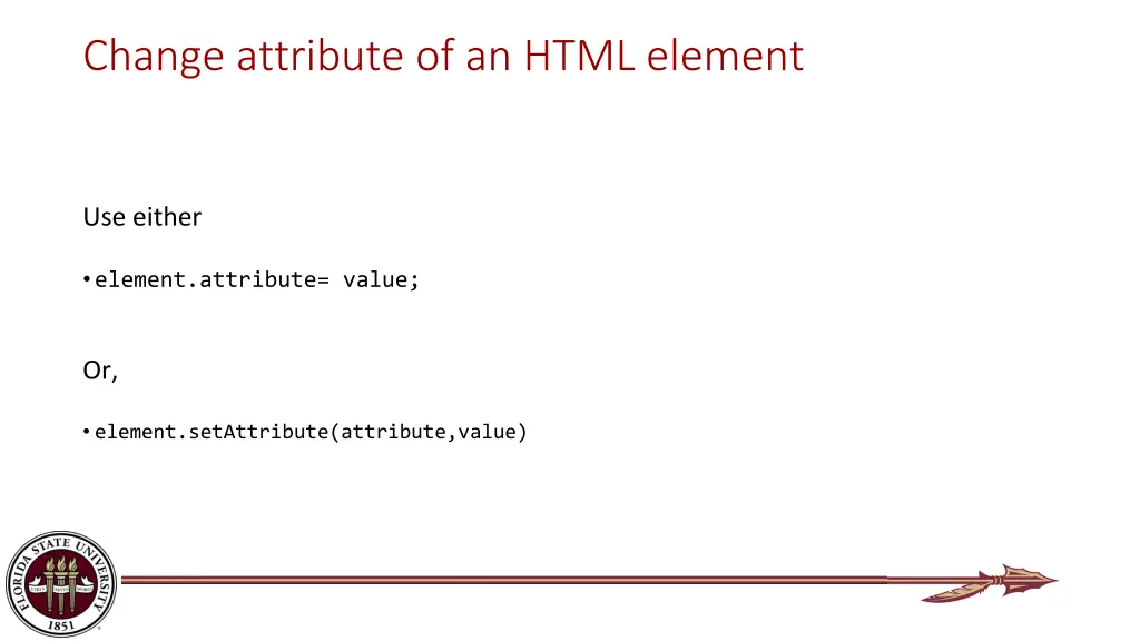 change attribute of an html element